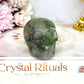 Purple & Green Fluorite Skull (photo taken under light)