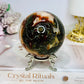 Large Druzy Red Moss Agate Sphere on Stand 510g