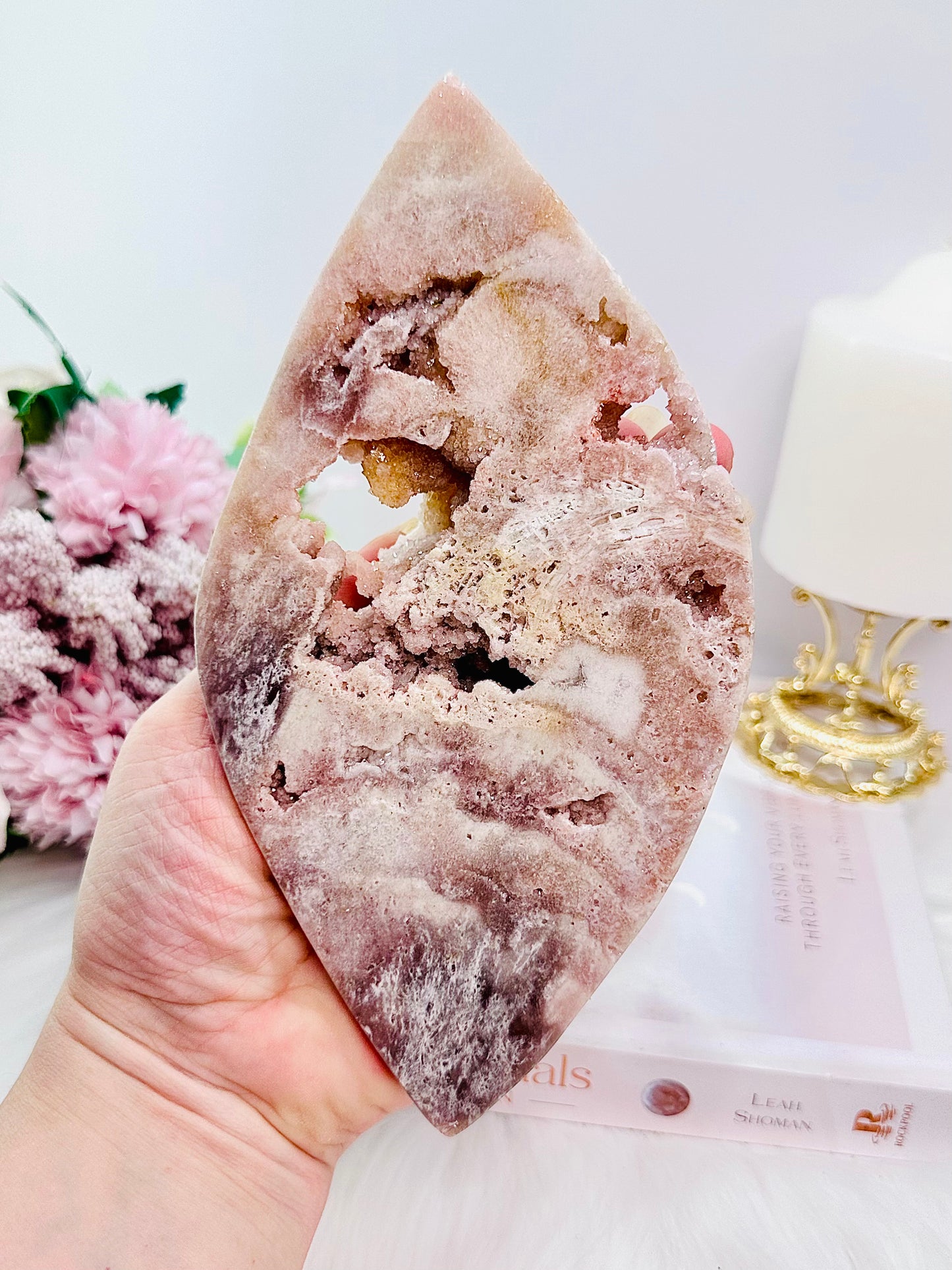 Unique & Fabulous ~ The Most Absolutely Incredible Large Chunky 20cm Druzy Pink Amethyst Carved Evil Eye on Stand From Brazil