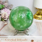 Large Green Fluorite Sphere Full of Rainbows 923g
