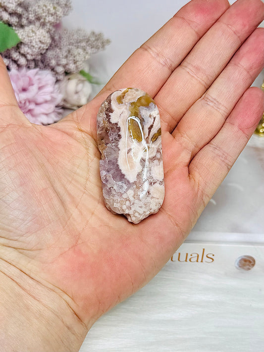 Pink Amethyst Druzy Palm Stone