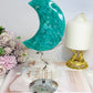 Amazonite Carved Moon On Stand 20cm