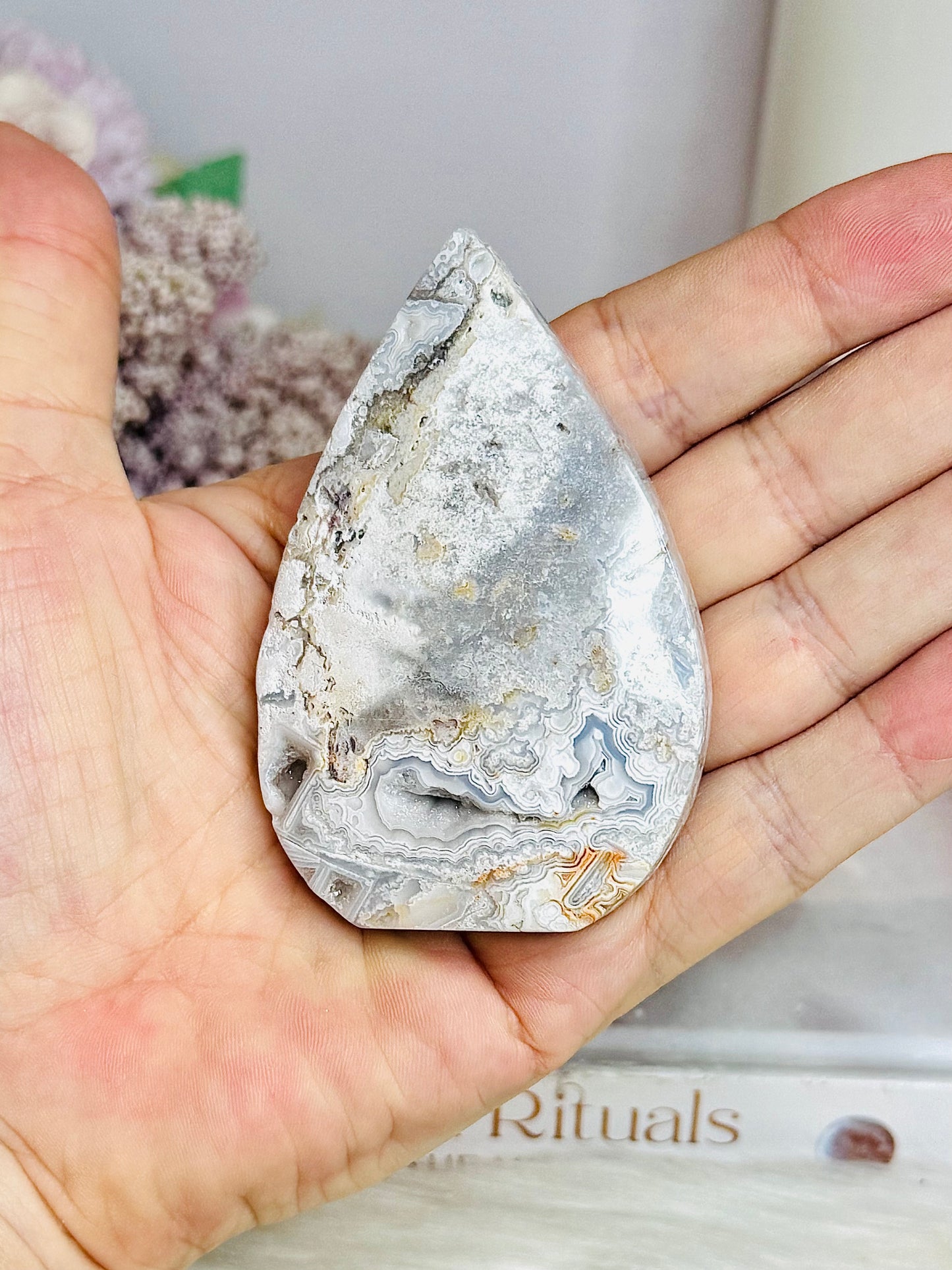 Mexican Lace Agate Druzy Freeform | Flame 7.5cm