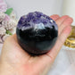 Large Druzy Amethyst Sphere on Stand 381g