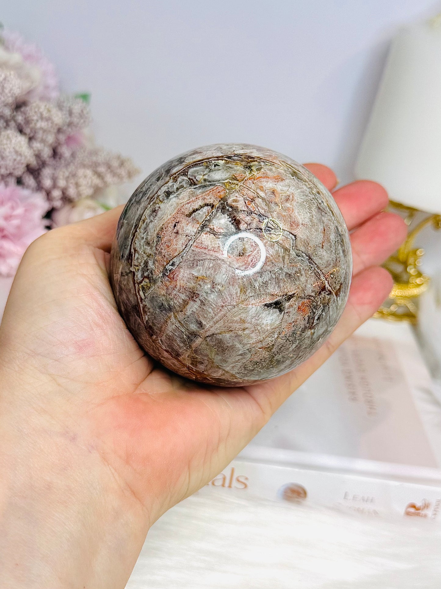Large Chevron Amethyst Sphere on Stand 550g