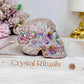 Angel Aura Rose Quartz Filigree Skull 8.5cm 349g
