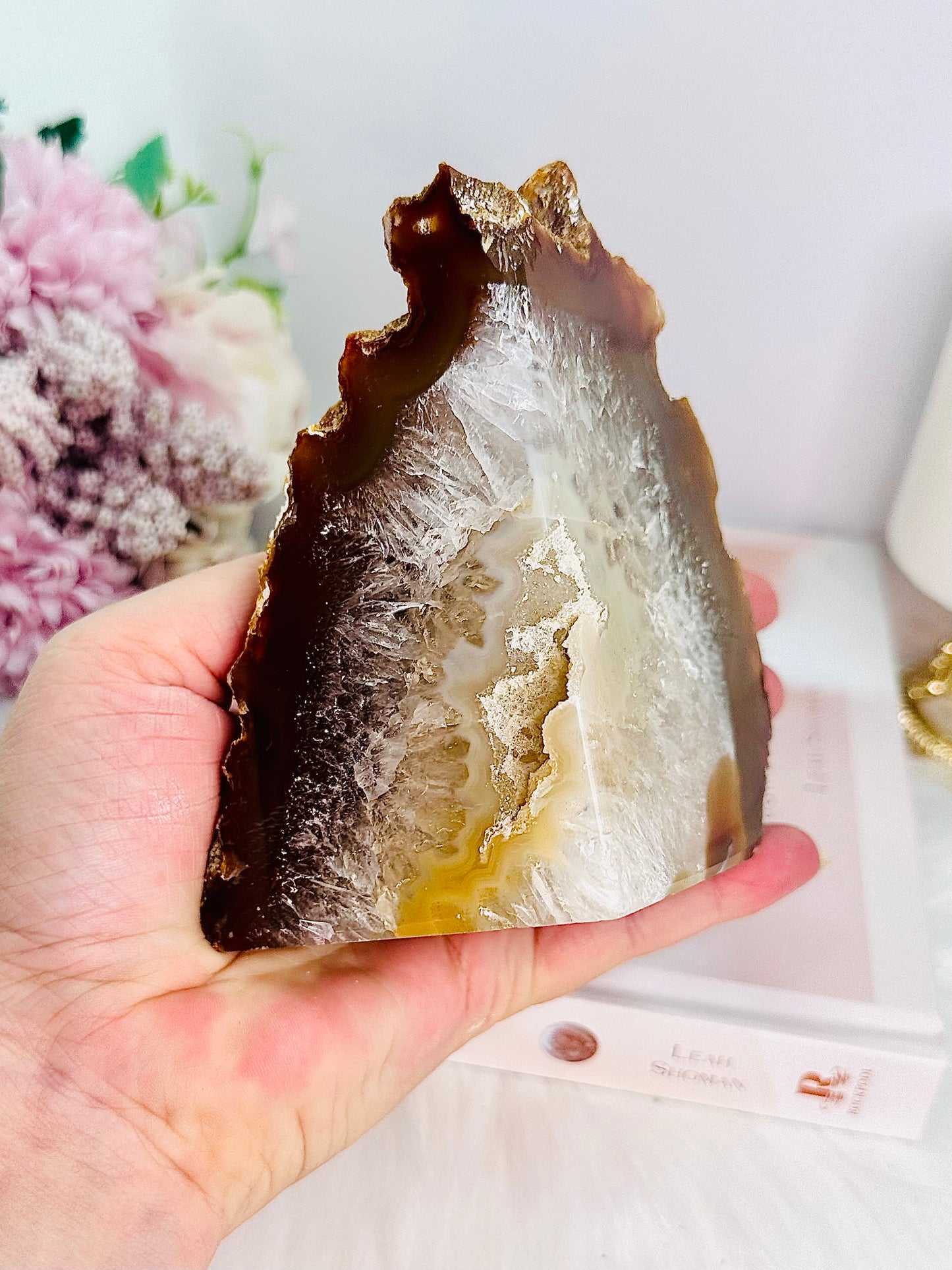 Absolutely Incredible Large 16cm (Length) 1.34KG Natural Druzy Agate Bookends From Brazil Simply Magnificent