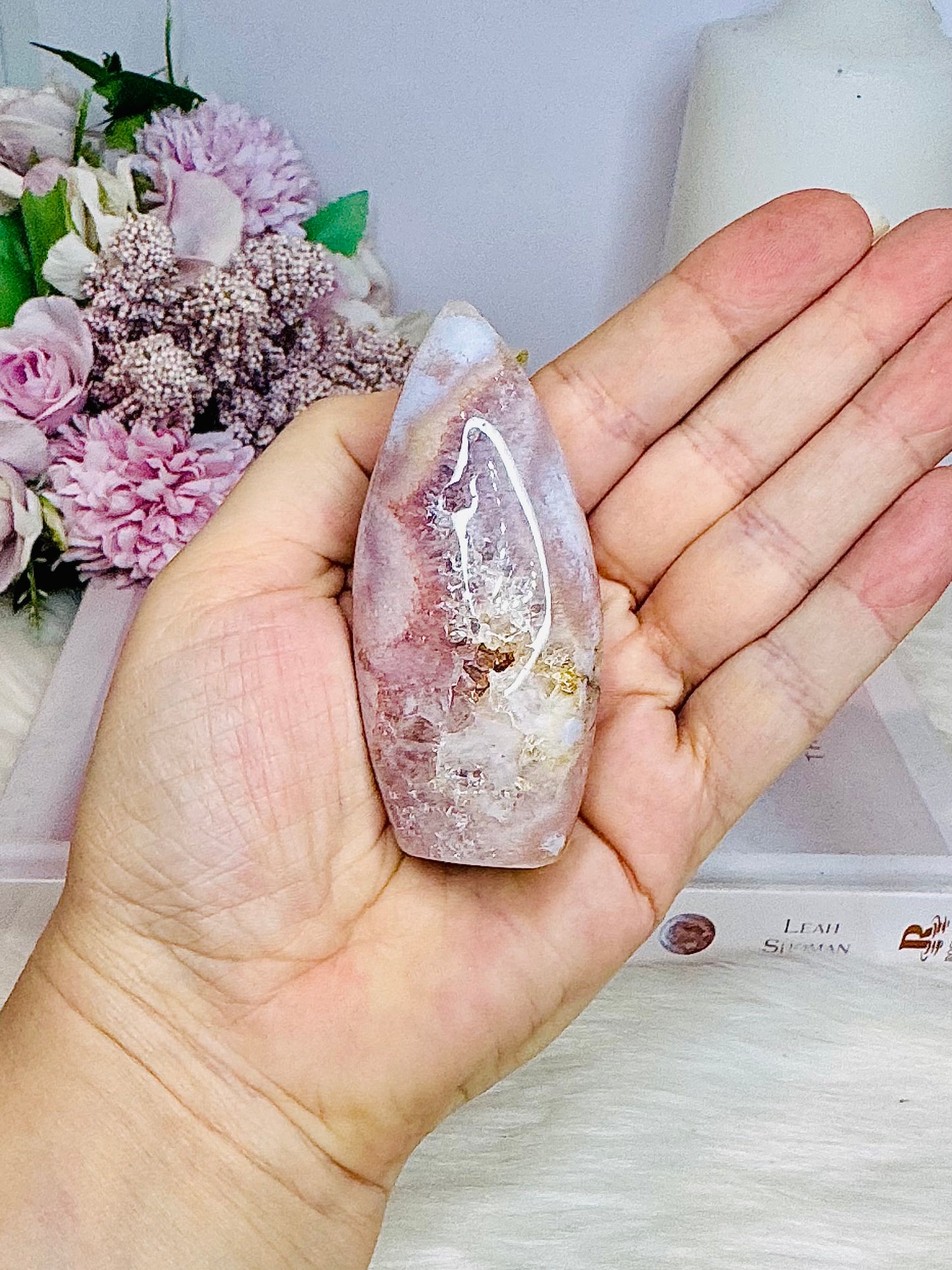 Pink Amethyst Druzy Flame | Freeform 8cm