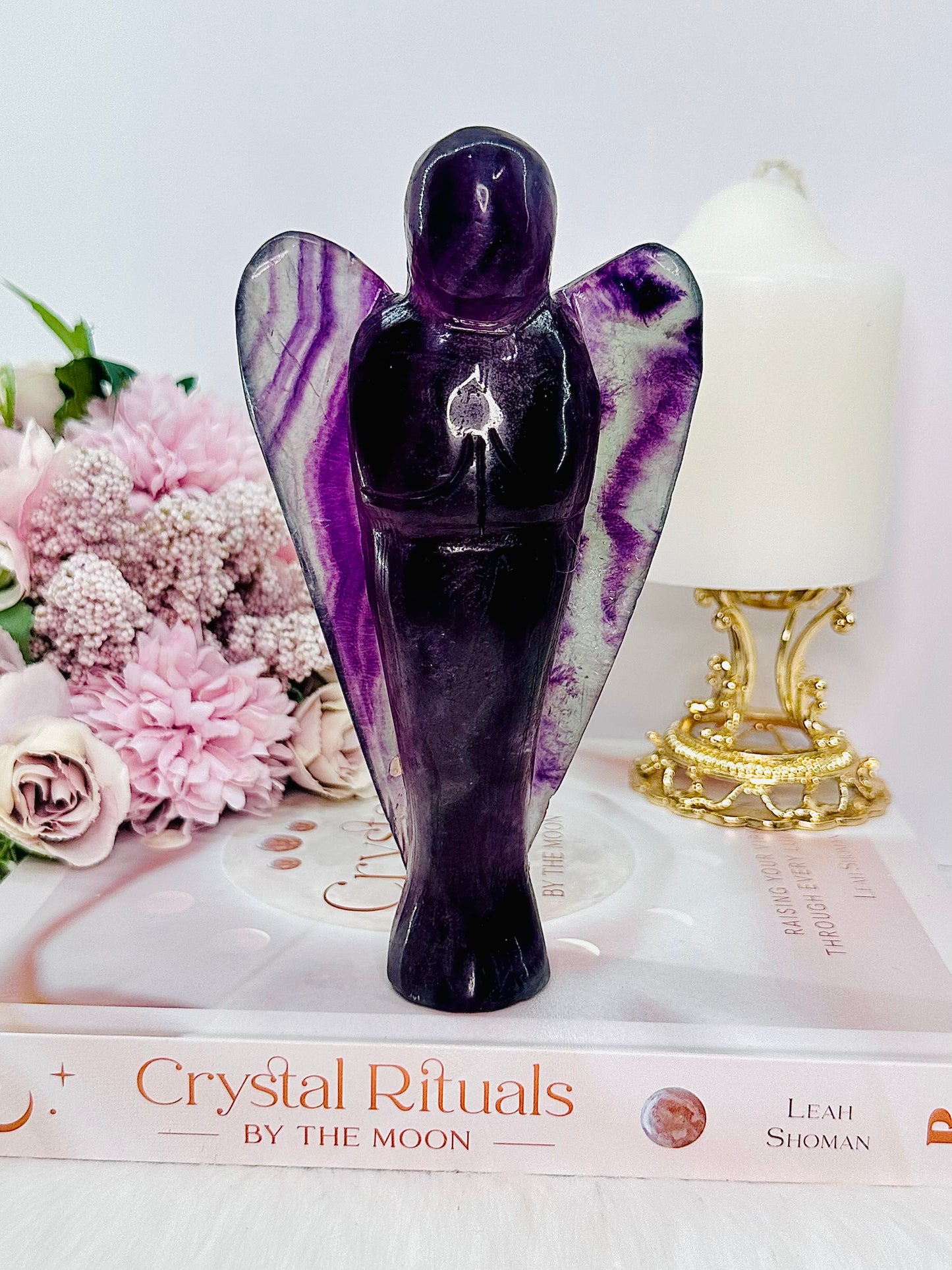 Classy & Fabulous Large 16cm Stunning Purple Fluorite Angel (Mined in San Luis Potosí Mexico)