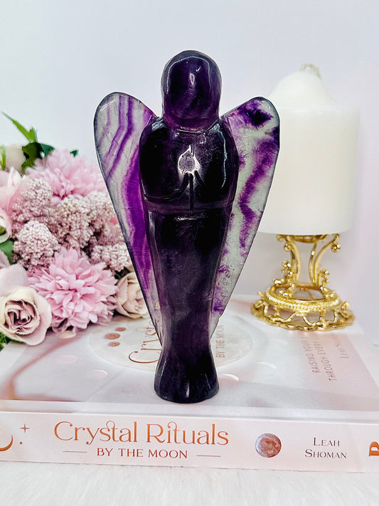 Classy & Fabulous Large 16cm Stunning Purple Fluorite Angel (Mined in San Luis Potosí Mexico)