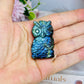 Labradorite Carved Owl Full of Flash 5cm