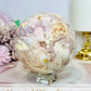 Rare Pink Amethyst X Flower Agate Large Sphere 890g On Stand