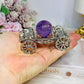 Silver Carriage Stand with Amethyst Sphere 8cm