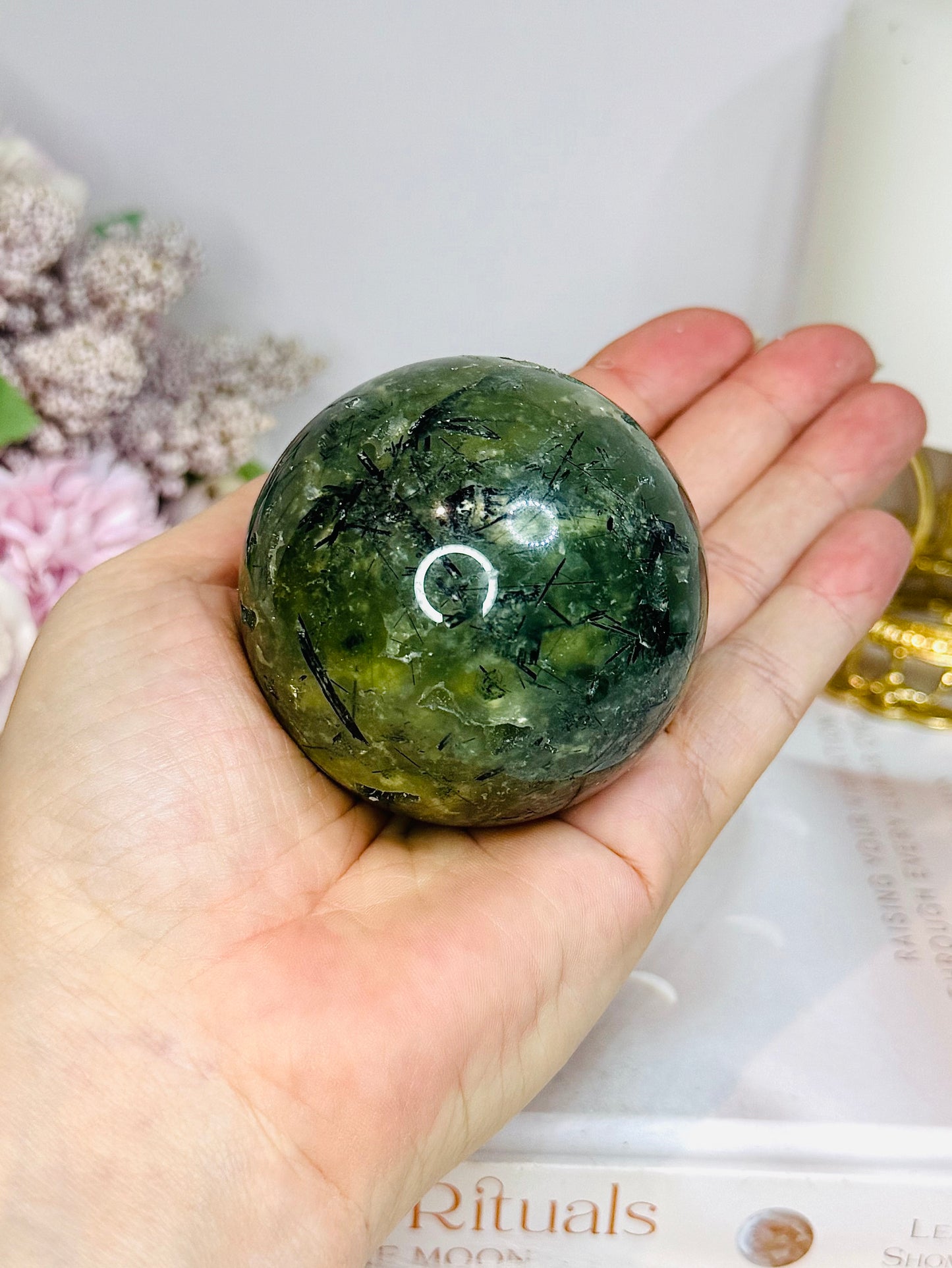 Prehnite Sphere On Stand 339g