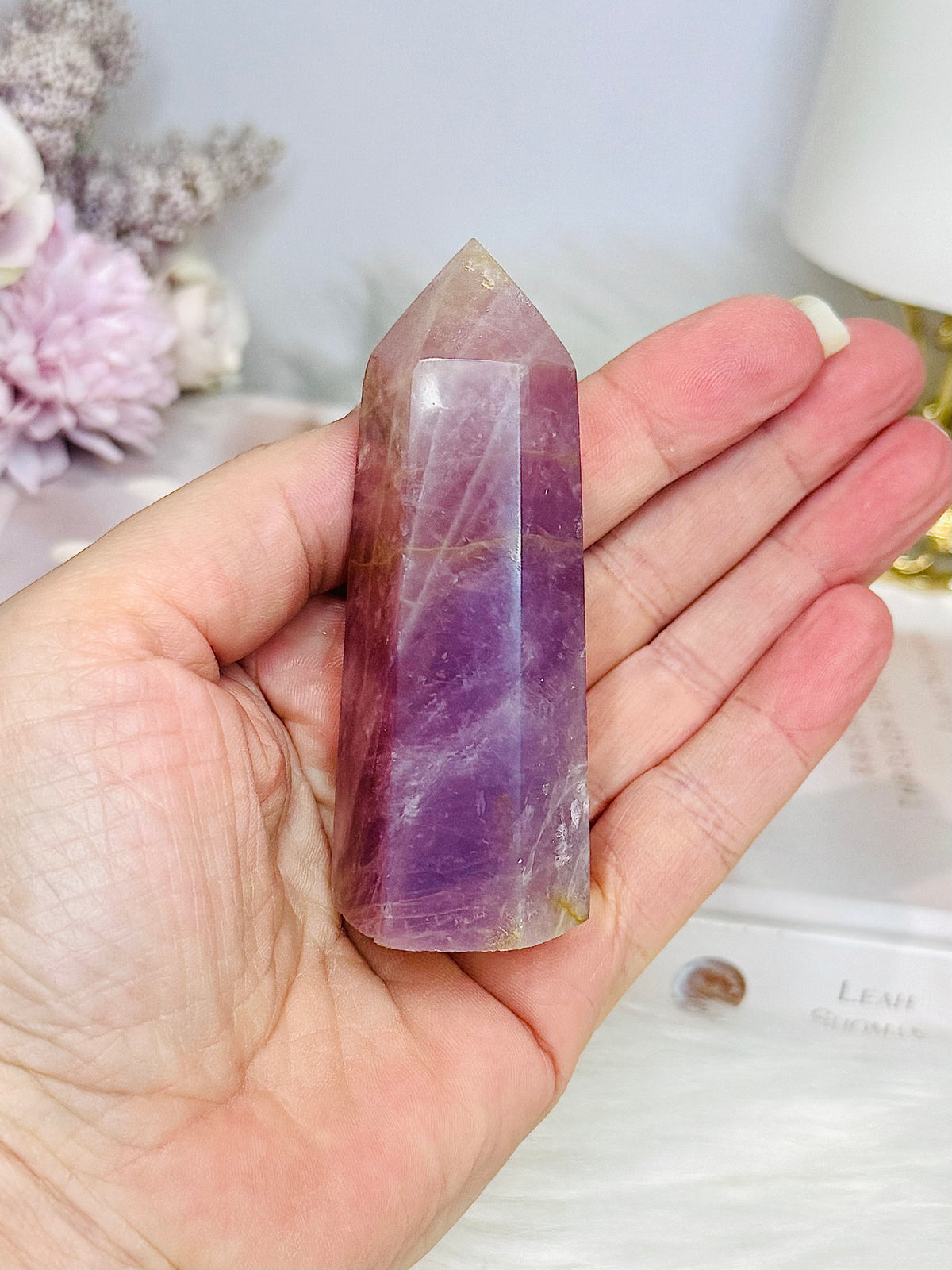 Lavender Rose Quartz Tower 8cm