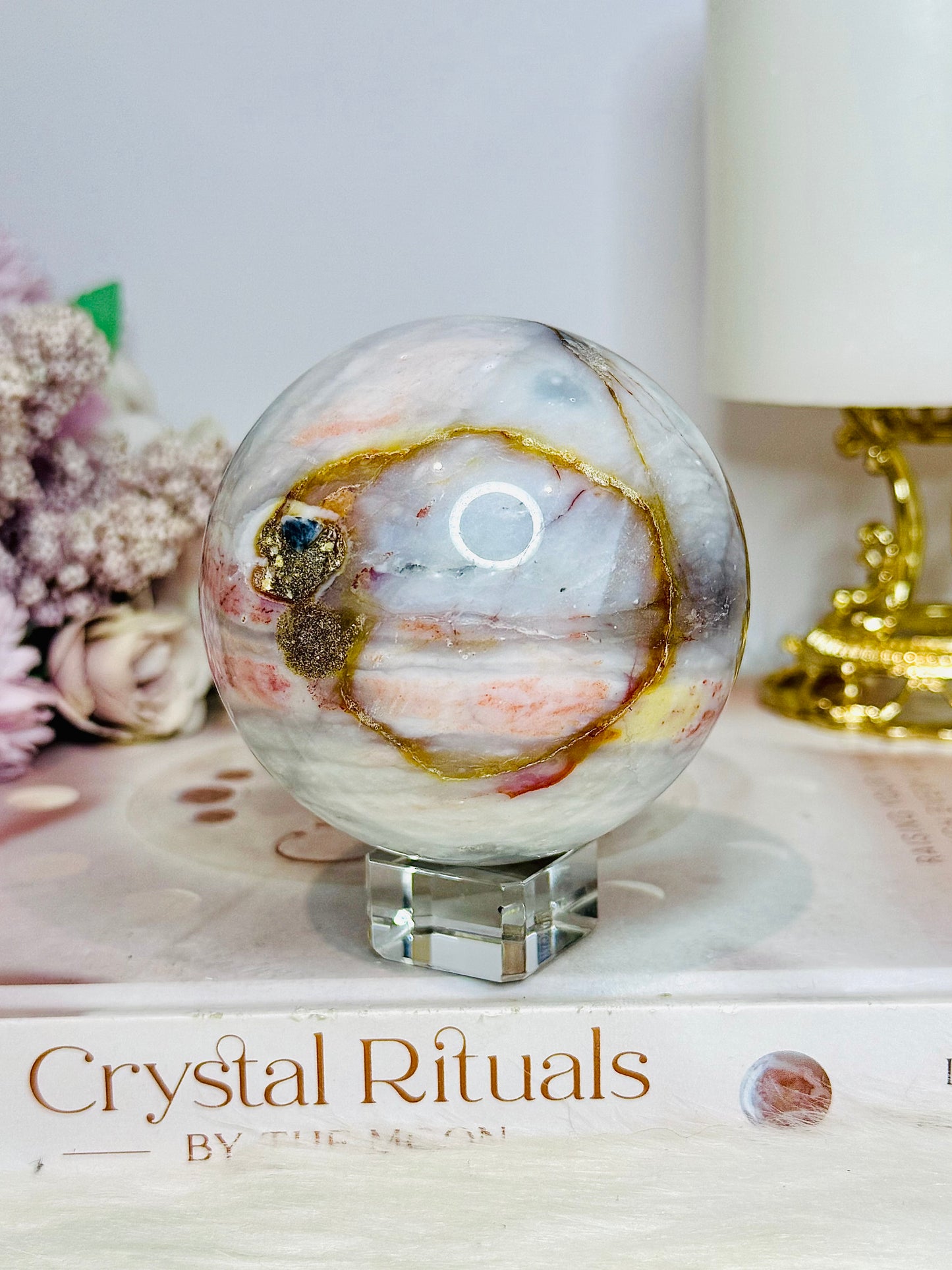 Large Jasper Sphere on Stand 558g