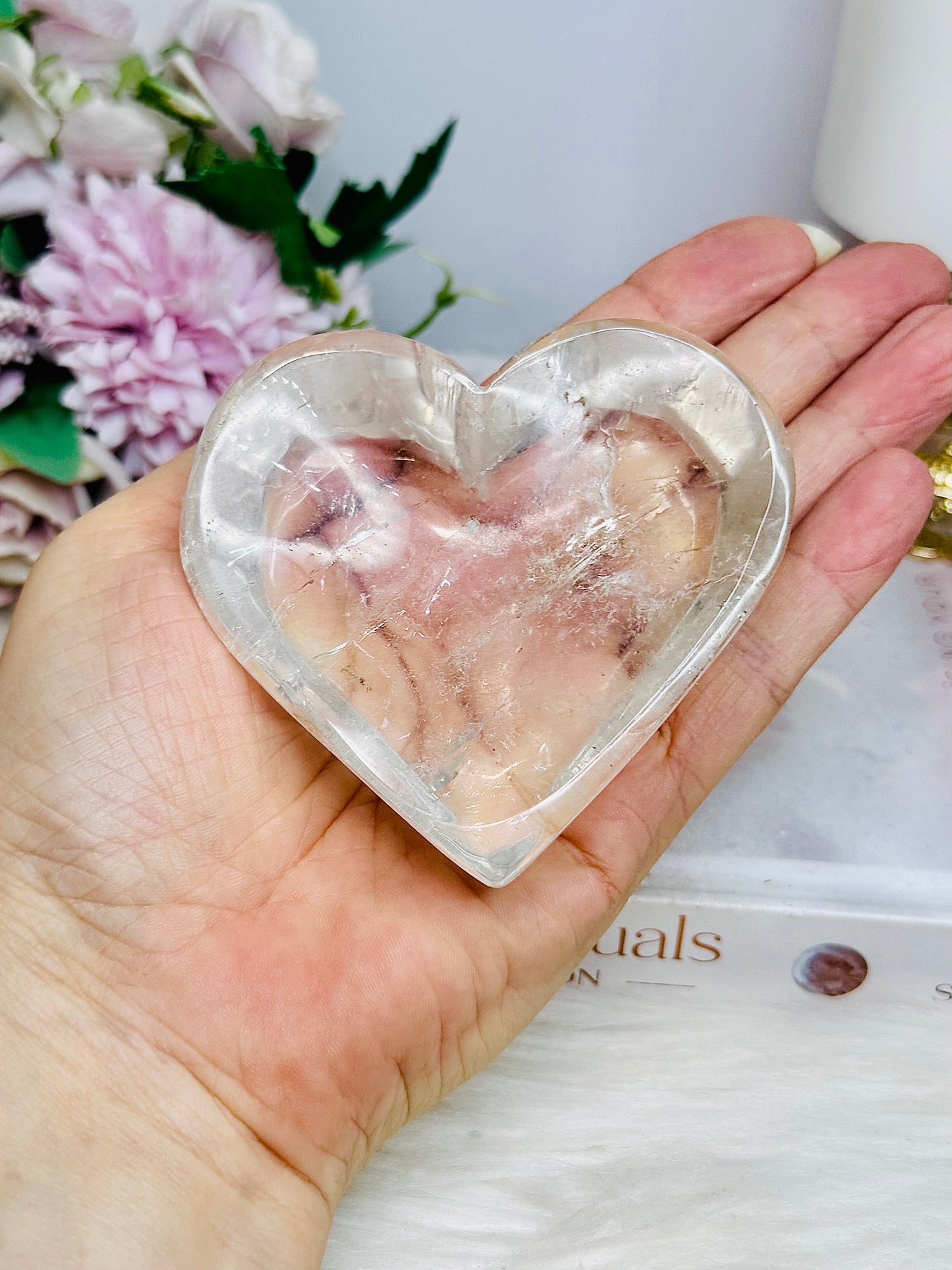 Clear Quartz Chunky Heart Bowl 7.5cm