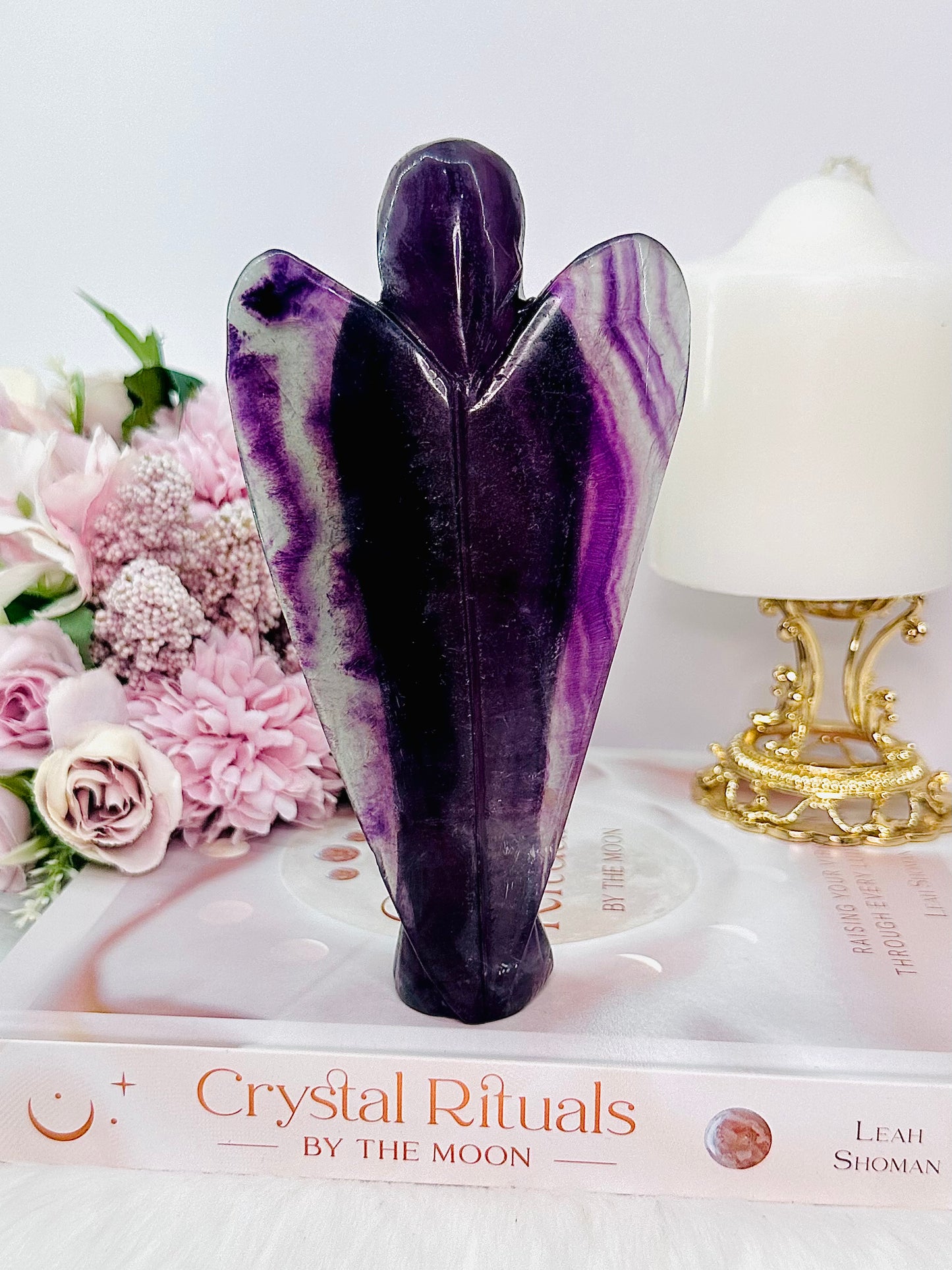 Classy & Fabulous Large 16cm Stunning Purple Fluorite Angel (Mined in San Luis Potosí Mexico)