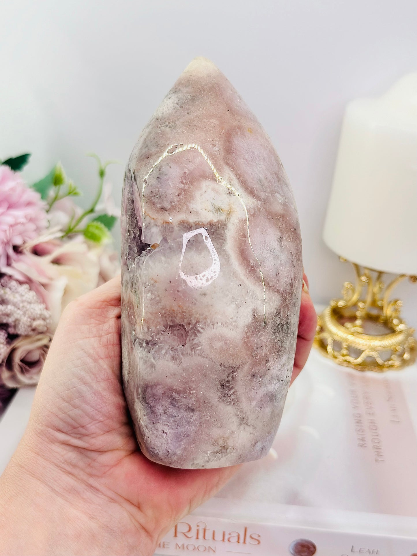 ⚜️ SALE ⚜️ Elegant Large 15cm 686gram Druzy Pink Amethyst Freeform From Brazil