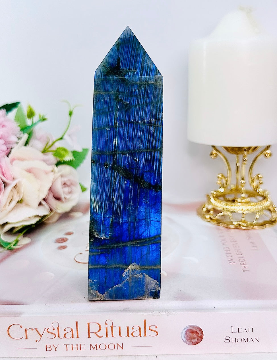 Incredible Large 14.5cm Chunky Square Cut Labradorite Tower Absolutely Full of Gorgeous Blue Flash