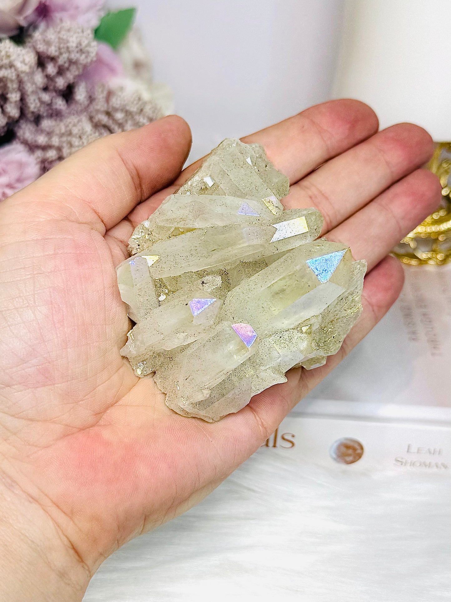 Angel Aura Clear Quartz Cluster 127g