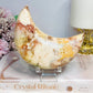 Large Chunky Pink Amethyst Carved Druzy Moon On Stand 12.5cm 471g