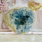 Huge 1.65KG Natural Blue Celestite Cluster Carved Heart