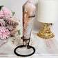Flower Agate Carved Wand On Stand 15cm