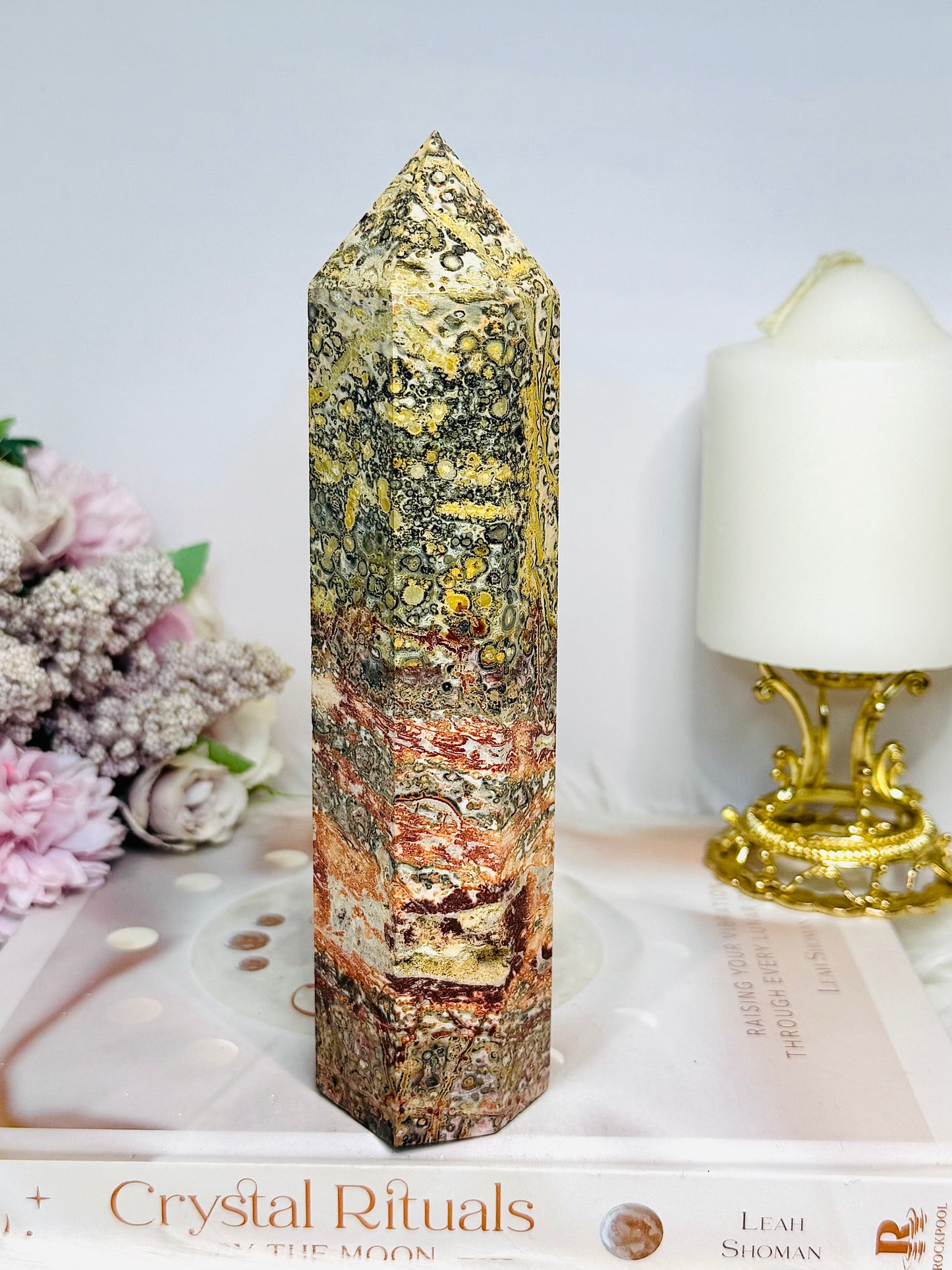 Large Leopard Skin Jasper Chunky Tower 18cm