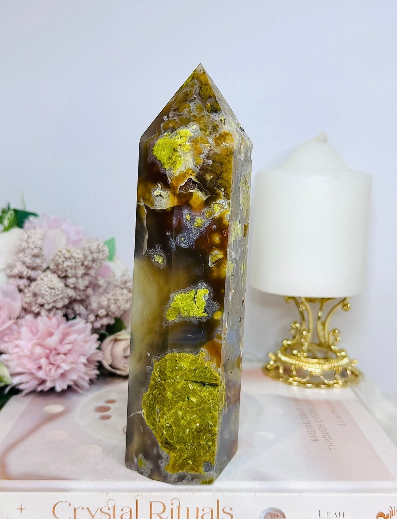 Large Green Opal Druzy Chunky Tower 18cm 668g