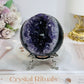 Large Druzy Amethyst Sphere on Stand 381g