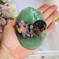 Beautiful Rhodonite Carved Butterfly On Green Aventurine Lillypad 10cm