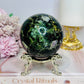 Large Fluorite Sphere with Rainbows 728g On Stand