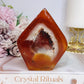 Beautiful Carnelian Carved Druzy Flame (This piece has cracks through it) Reduced Price