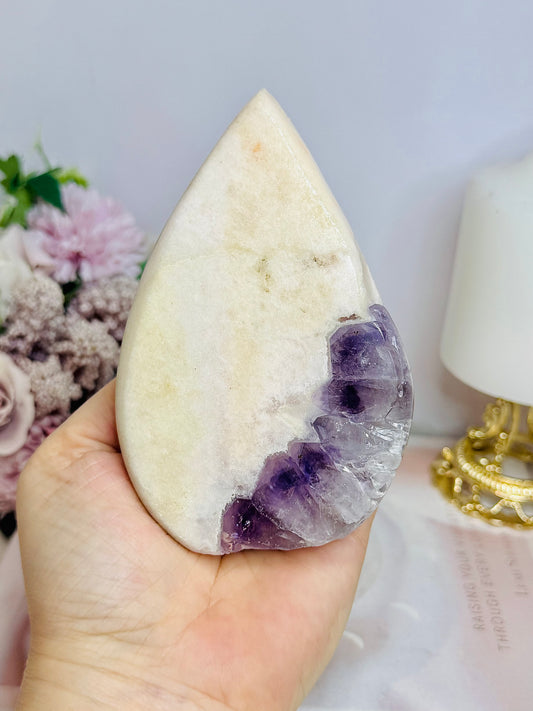 Large Amethyst | Pink Amethyst Carved Flame 12cm 351g