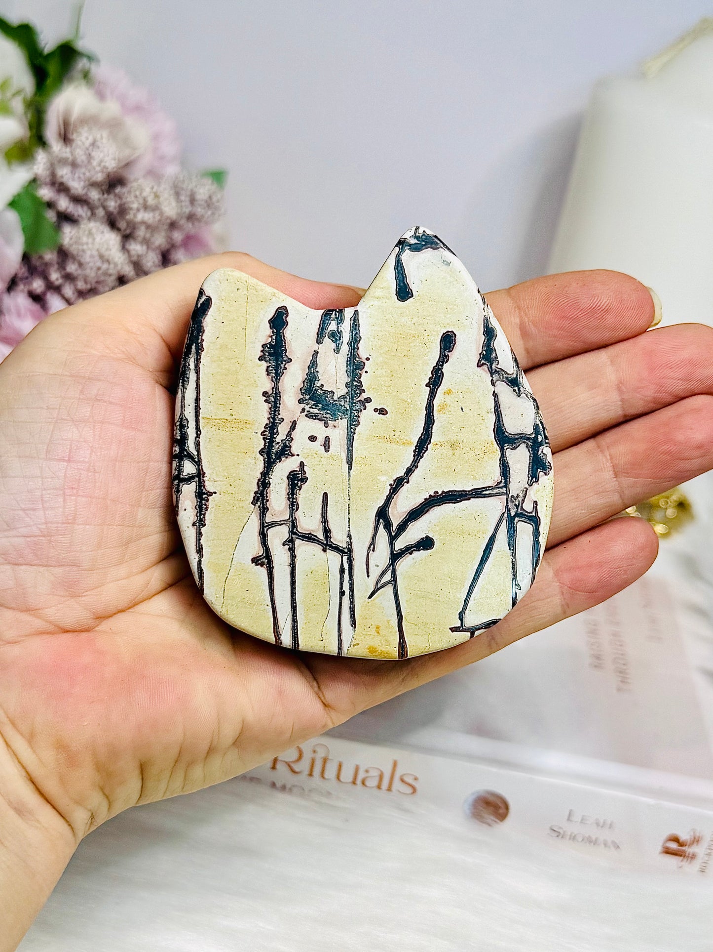 Chunky Picture Jasper Cat Head 7cm