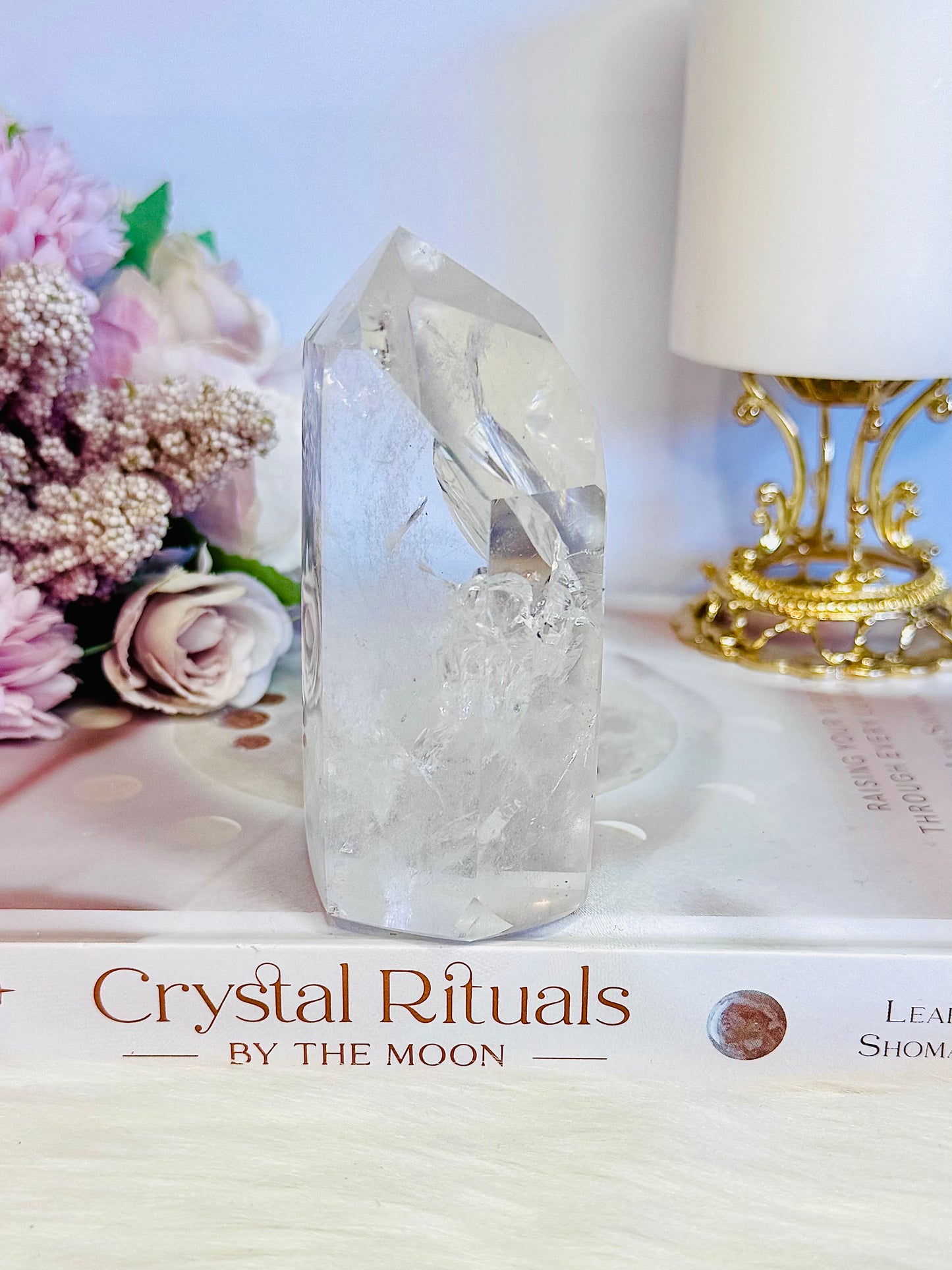 Magical High Grade Clear Quartz Tower 10cm with Stunning Rainbows