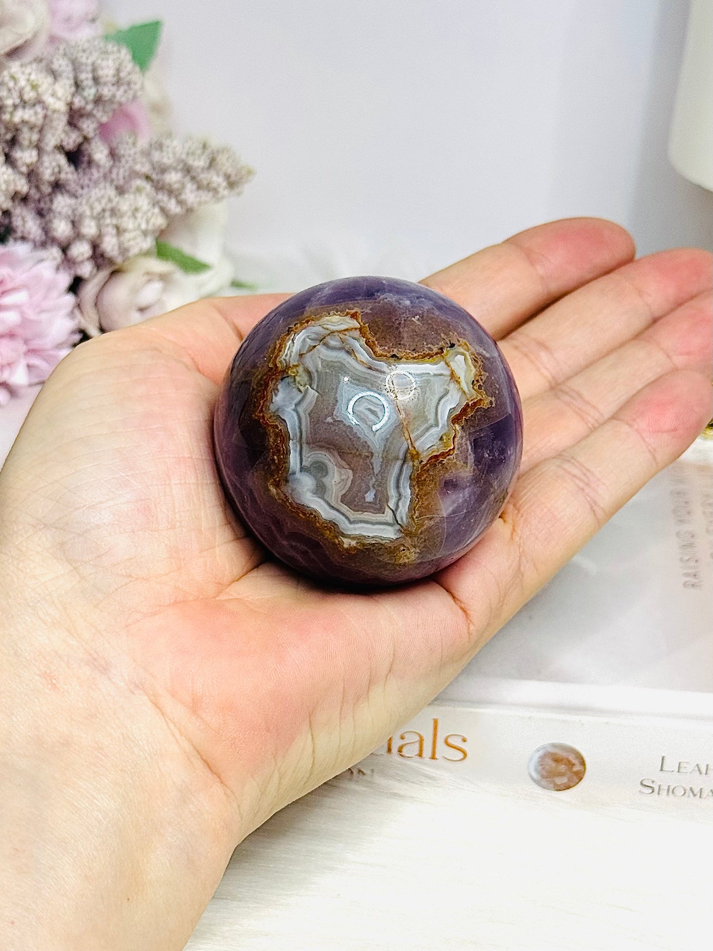Crazy Lace Amethyst Sphere On Stand 210g