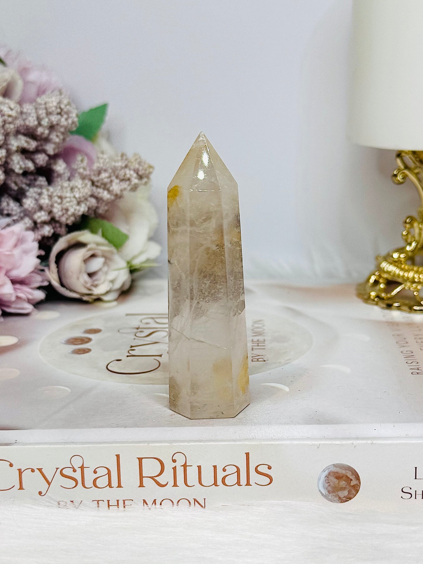 Dentrictic Leaf Rose Quartz Tower 8cm