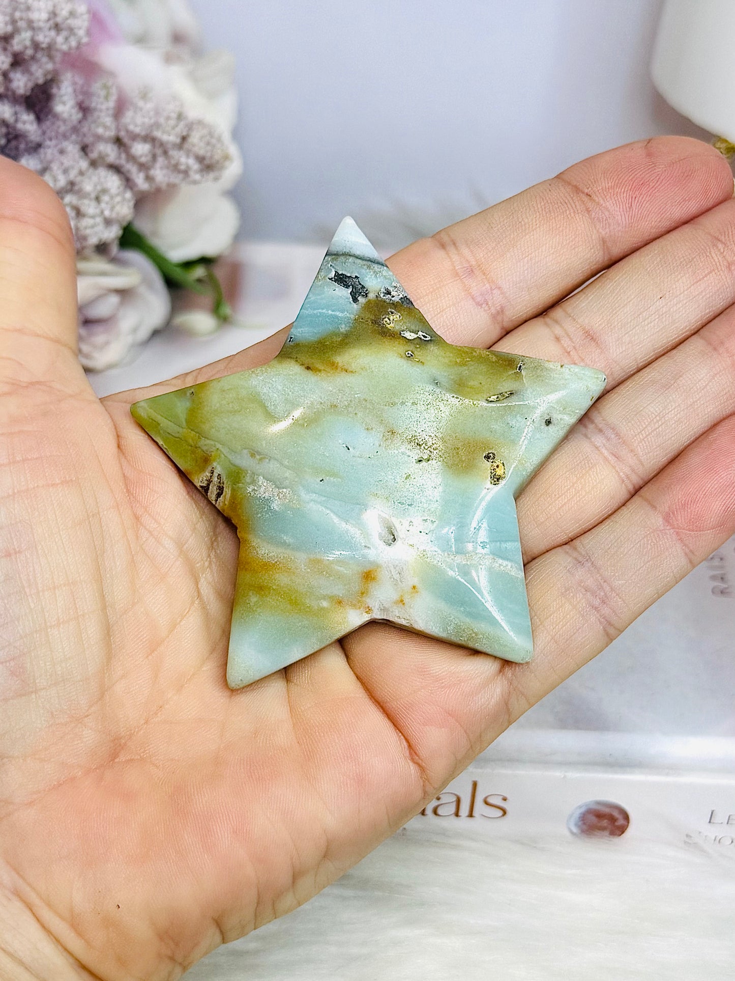 Caribbean Calcite Carved Star