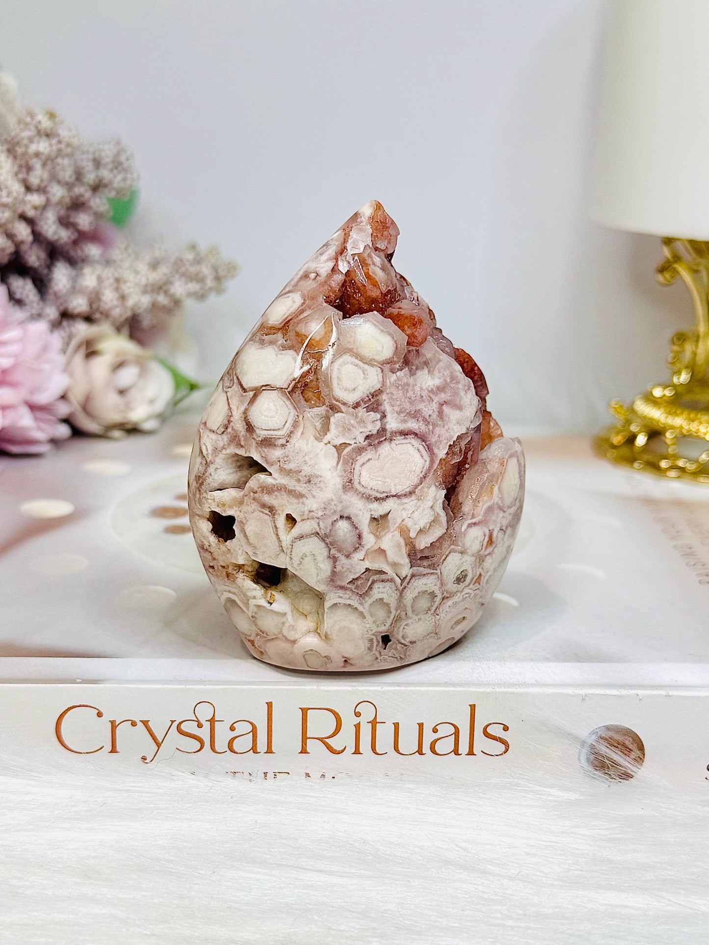 High Grade Druzy Flower Agate Freeform 8cm
