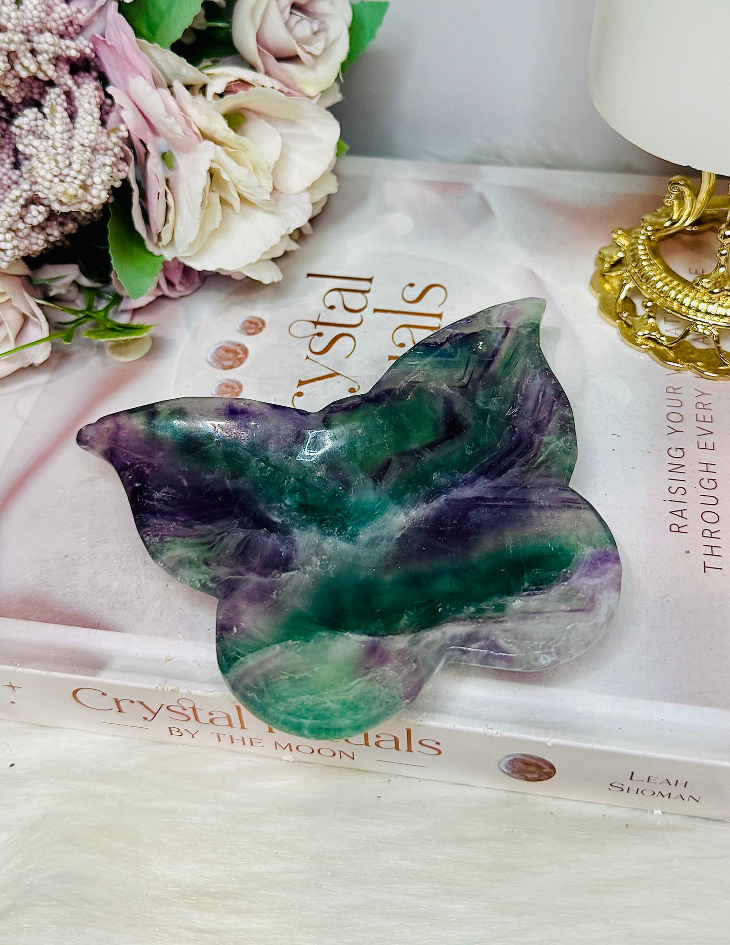 Fluorite Carved Butterfly Bowl 20cm