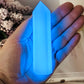 Beautiful Blue (when lit up) Synthetic Luminous Tower 10cm