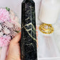 Exceptionally Stunning High Grade Large Chunky Natural Black Tourmaline with Gold Mica Tower | Generator 822grams