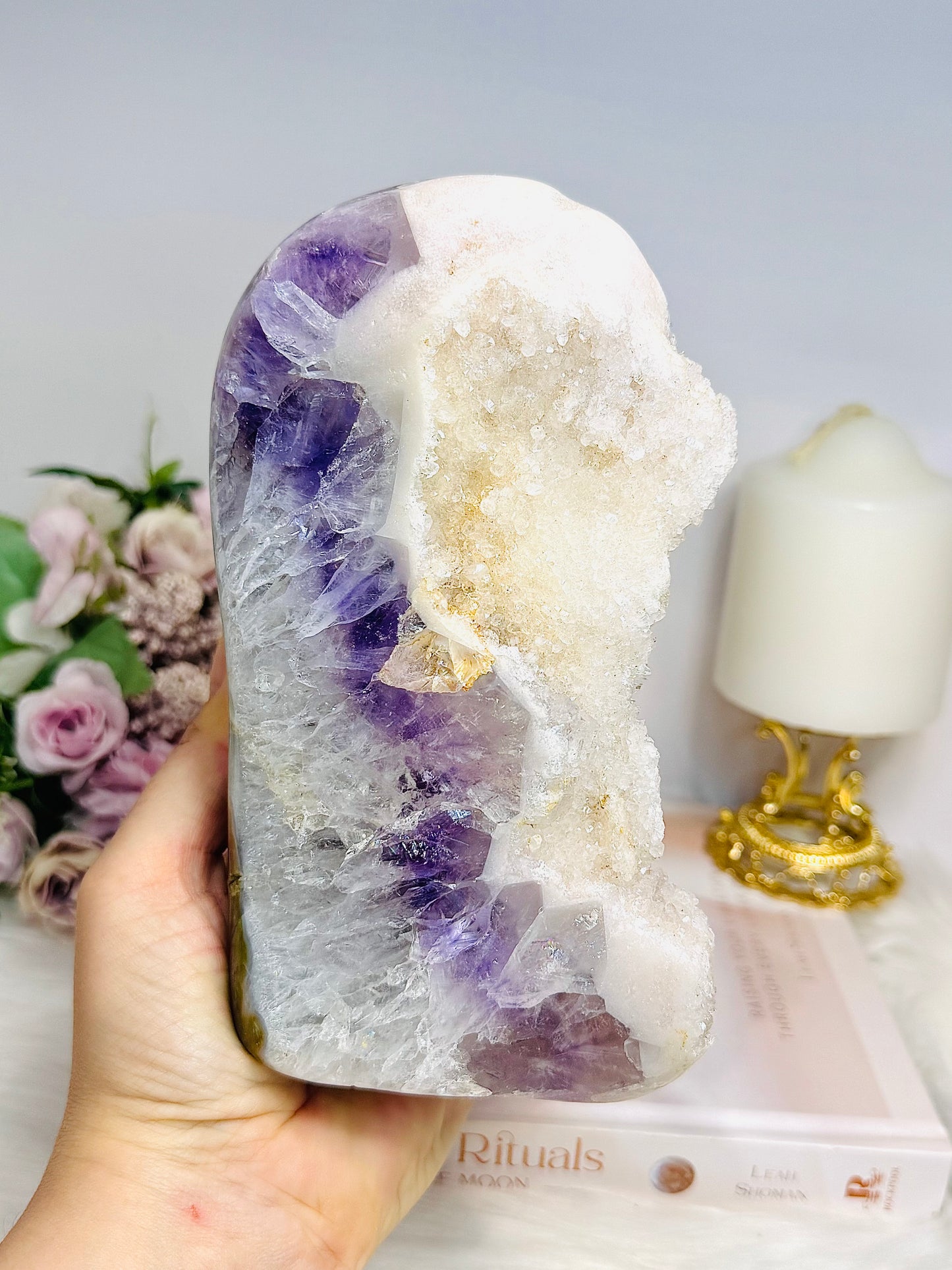 High Grade Pink Amethyst X Amethyst Sugar Druzy Freeform 17cm 1.9KG