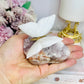 Chunky Pink Amethyst Cluster with White Jade Butterfly