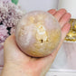 Large Pink Amethyst Druzy Sphere on Stand 610g