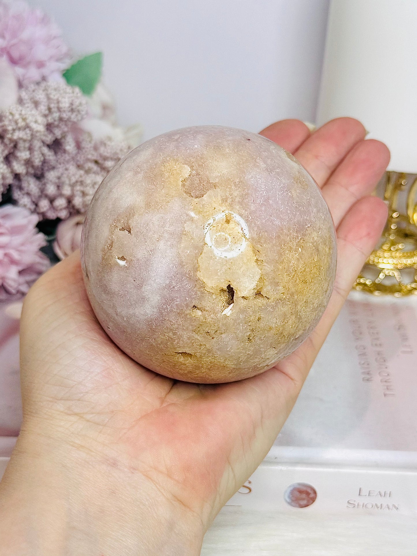 Large Pink Amethyst Druzy Sphere on Stand 610g