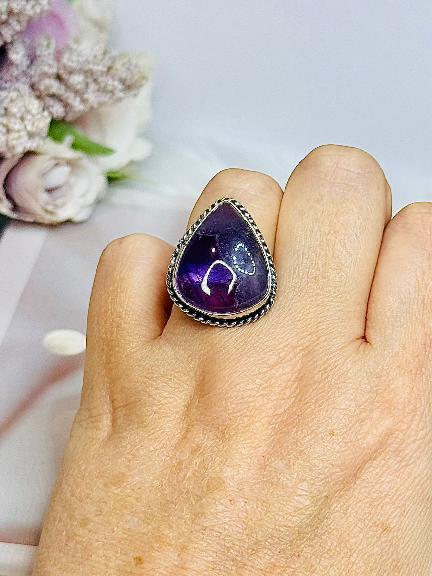 Amethyst Silver Ring Size 7 In Gift Bag