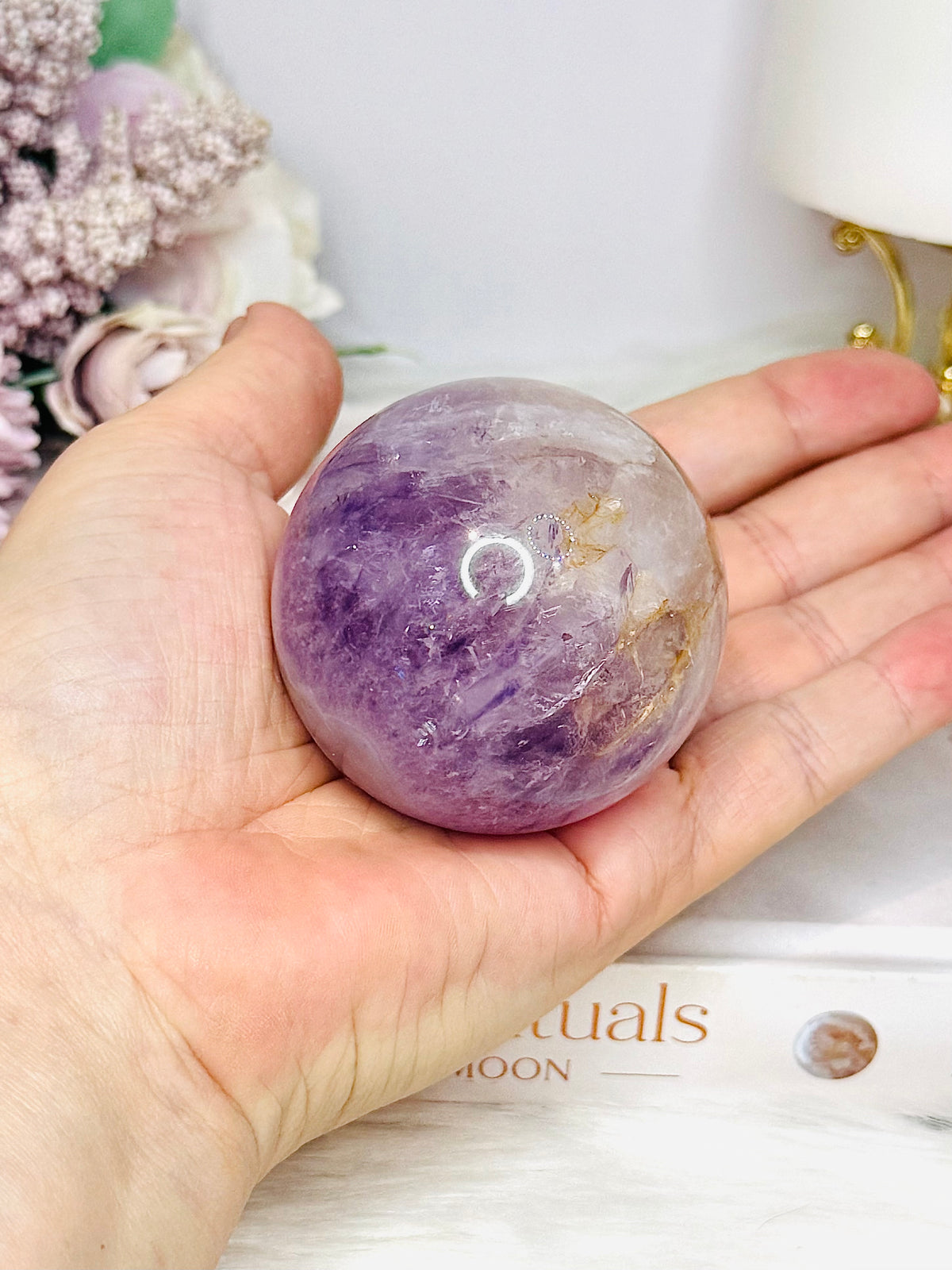 Purple Agate Sphere on Stand 236g
